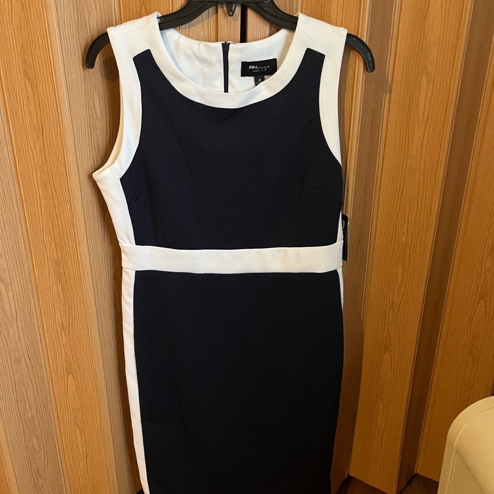 Black and White Sleeveless Dress
